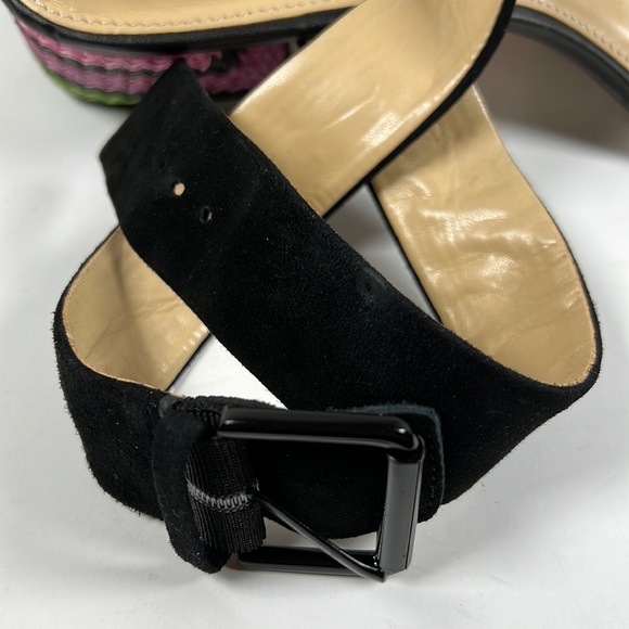 Size 10 Katy Perry Ankle Strap Heeled Black Sandals - The Albee - Picture 10 of 11